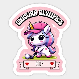 Golf Unicorn Olympics 🏌🏼‍♀️🦄 -  Tee Up Cuteness! Sticker